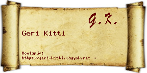 Geri Kitti névjegykártya